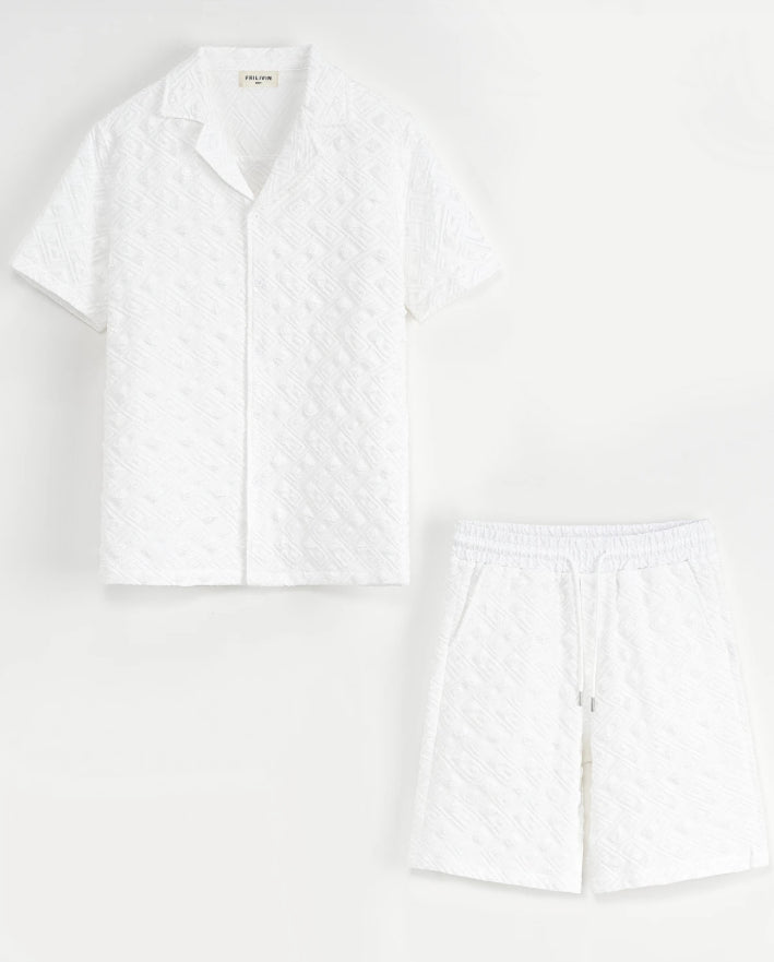 Ensemble chemise short texturé