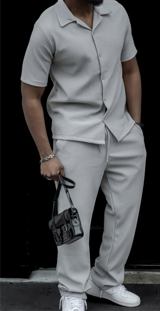 Ensemble texturé chemise & pantalon