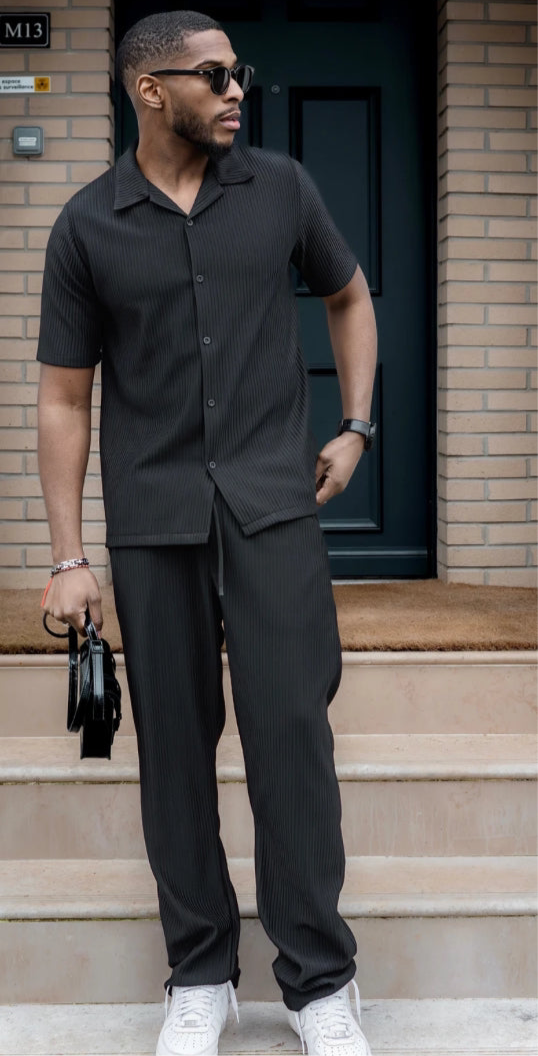 Ensemble texturé chemise & pantalon