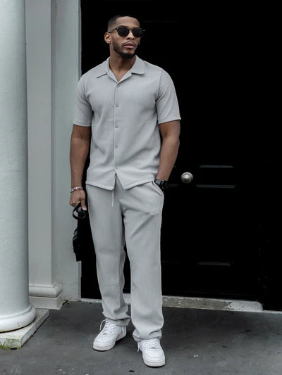 Ensemble texturé chemise & pantalon